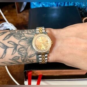 ‼️SOLD‼️ ROLEX Ladies Gold & Stainless Steel Datejust Custom Diamond Bezel 69173